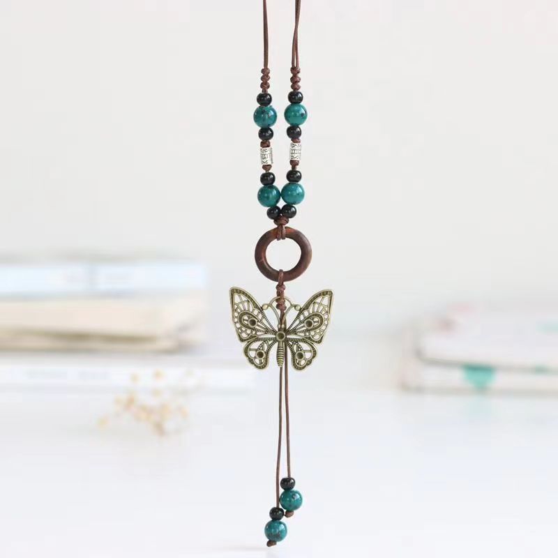 Women's Ceramic Beaded Retro Ethnic Style Long Necklaces