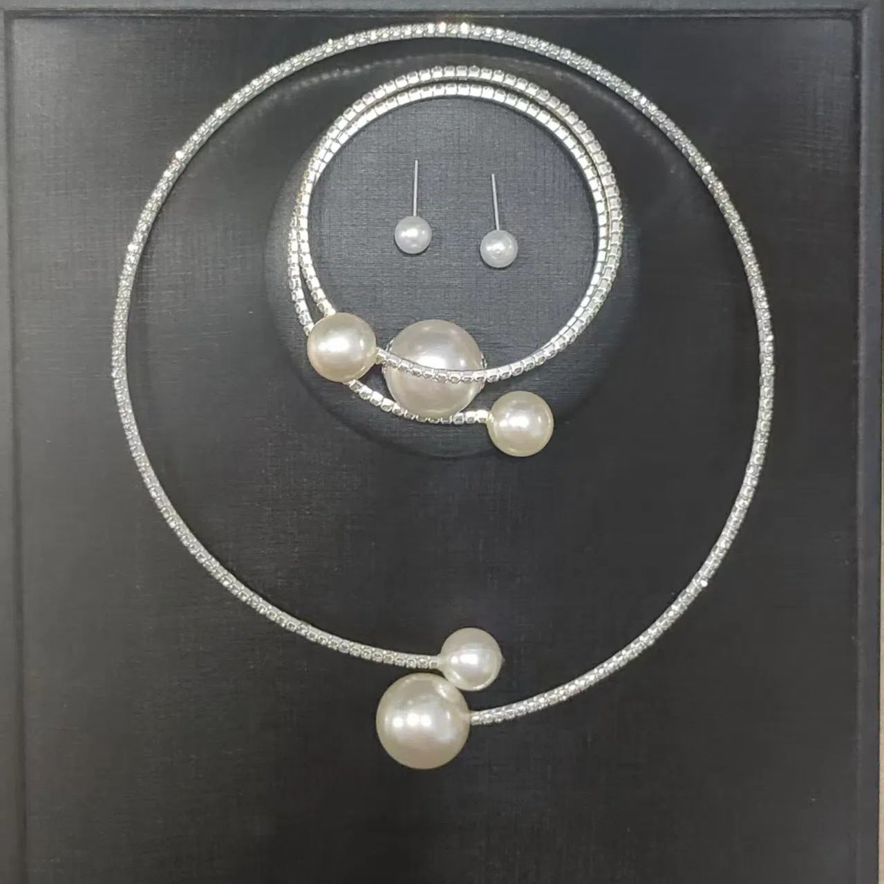Women's Simple Clavicle Chain Full Diamond Large Jewelry Set