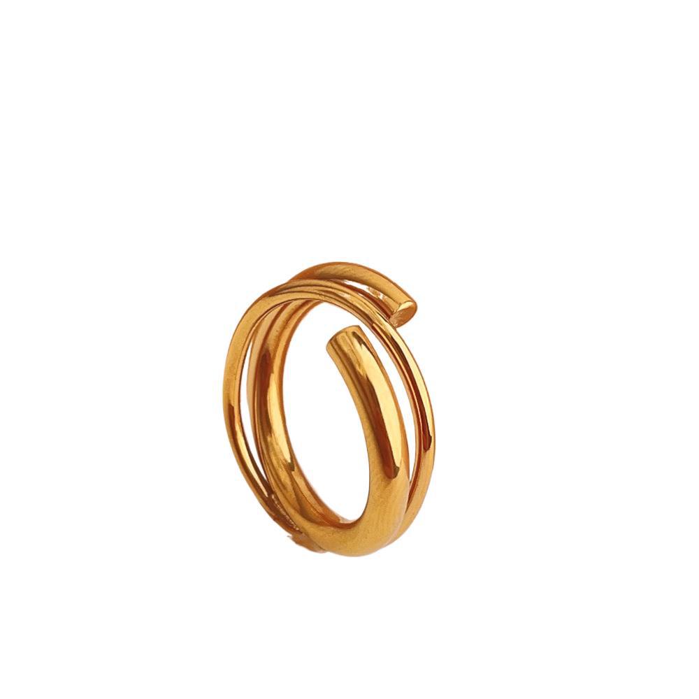 Design Line Twist Pattern Sense Titanium Steel Rings
