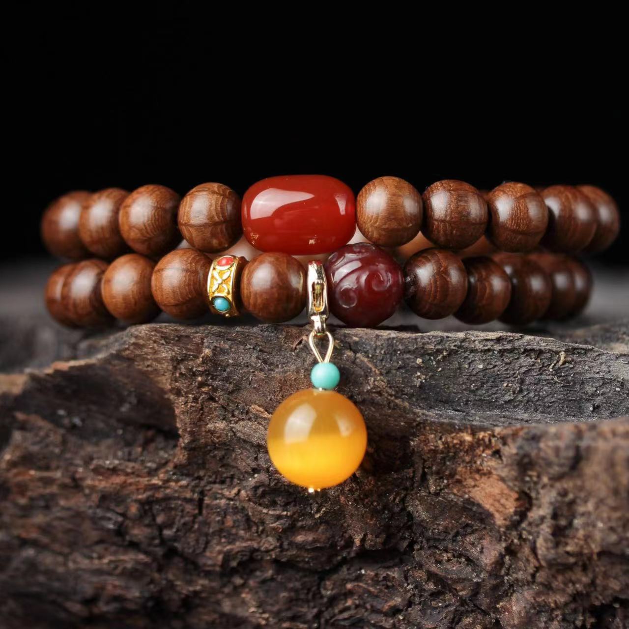Men's Abelia Ethnic Style Buddha Beads Rosary Bracelet