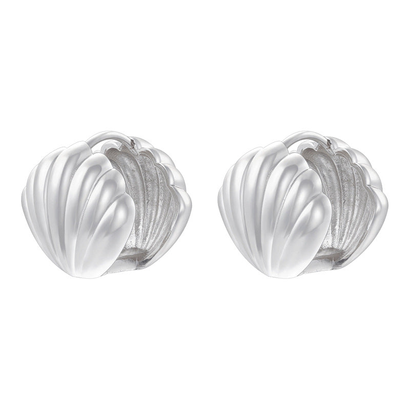 Spiral Pattern Hoop Niche Ocean Style Shell Earrings