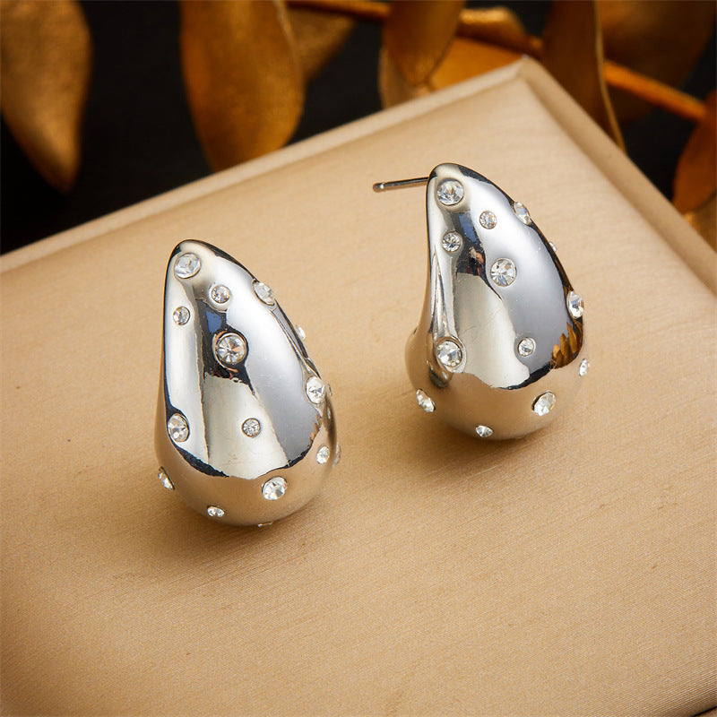 Style Personalized Large Water Drop Hollow Rings