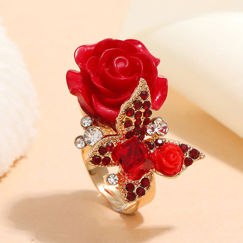 Rose Ethnic Style Butterfly Vintage Bohemian Rings
