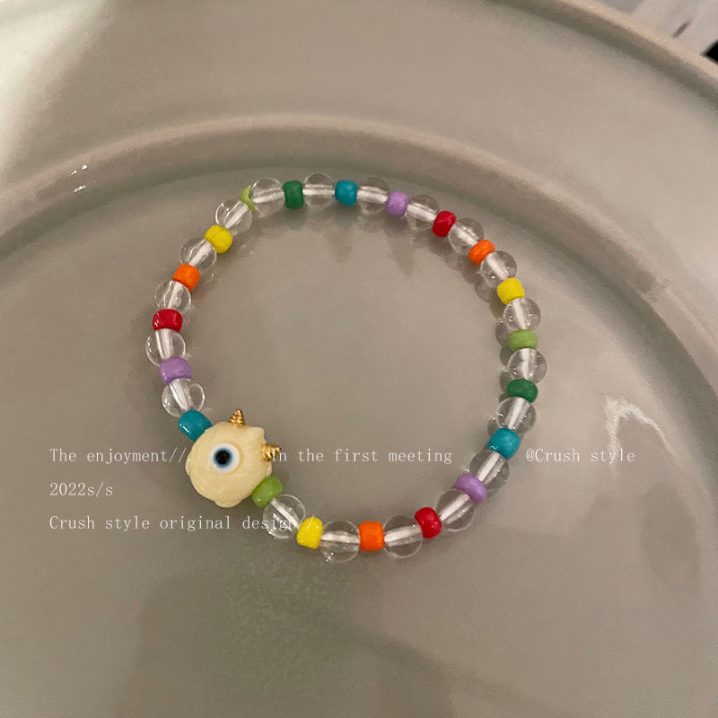 Korean Personalized Minority Design Color Crystal String Bracelets