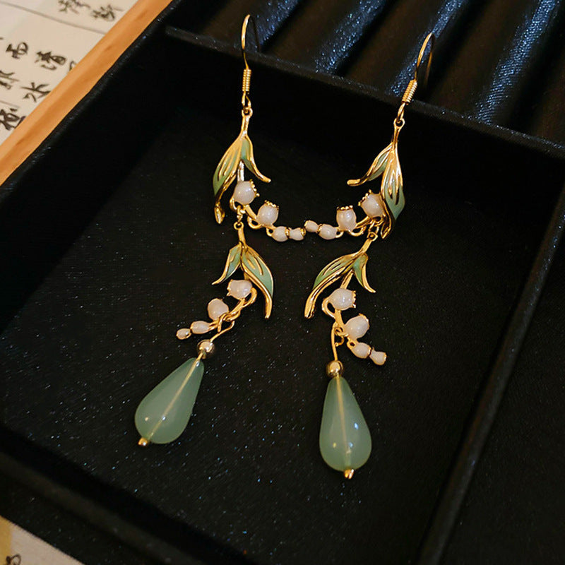 Chinese Style Flower Bamboo Tassel Fashion Trend Ear Hook Earrings