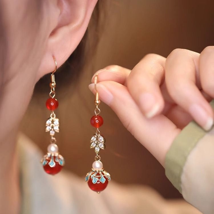 Women's Chinese Style Long Tassel High-grade Ancient Han Earrings