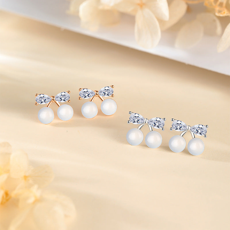 Opal Four Leaf Clover Ear Pure Sier Rings