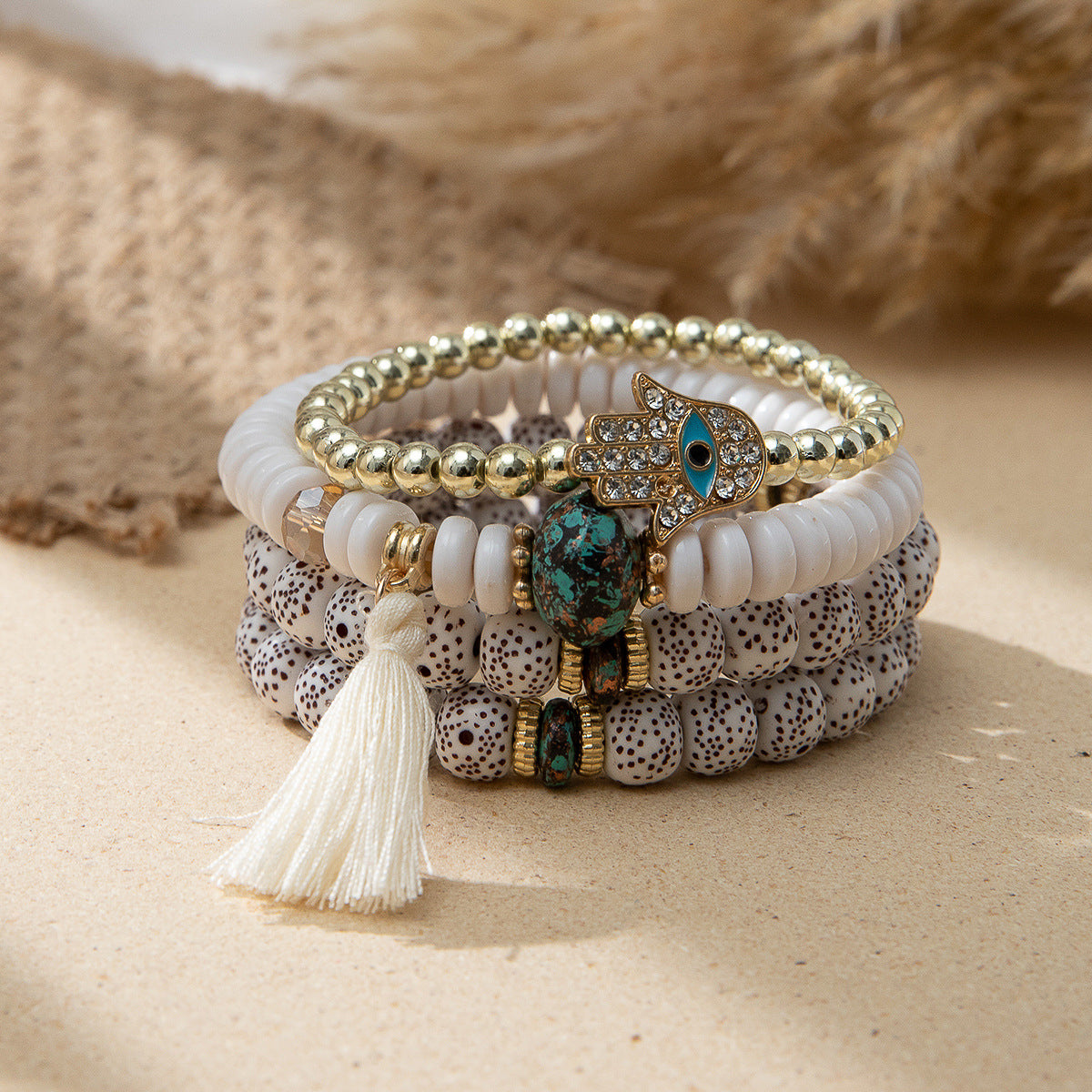 Style Bohemian Bead Design Sense Niche Contrast Bracelets