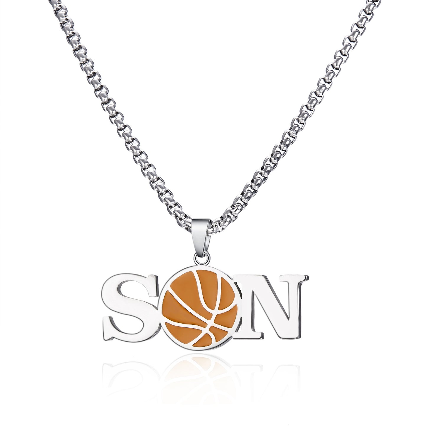 Women's & Men's Creative Baseball Letter Stainless Steel Hip Hop Necklaces