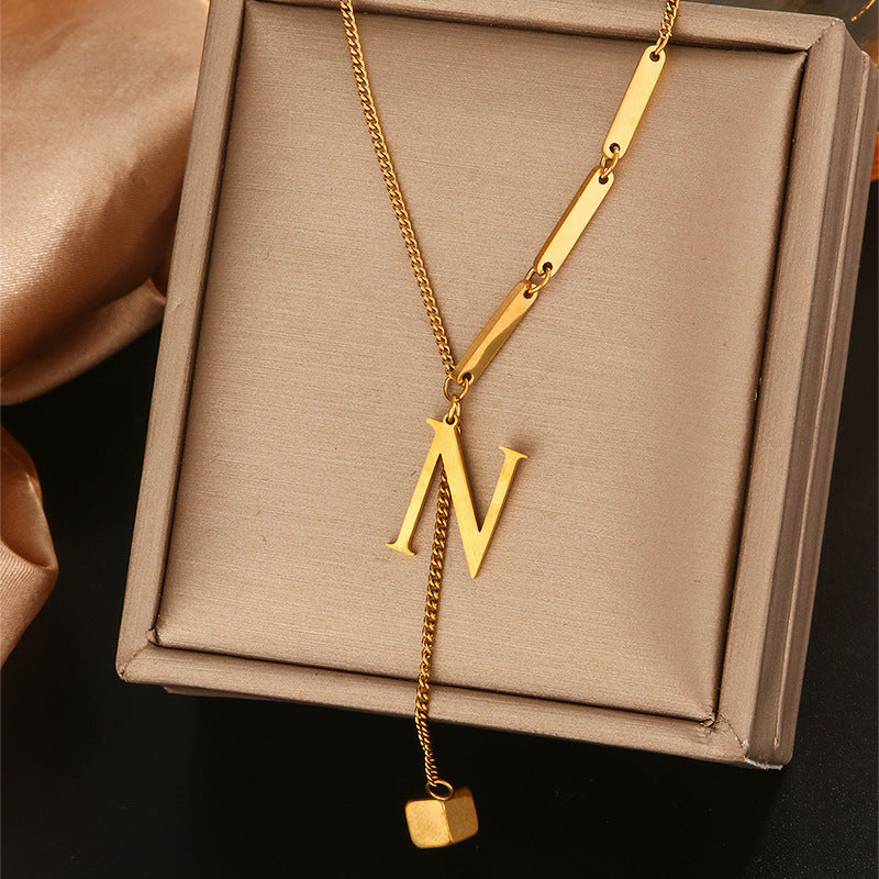 Clavicle Chain Female Letters Do Not Fade Simple High Necklaces