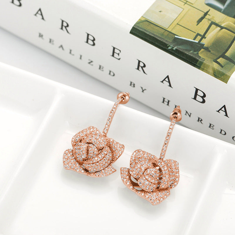 Rose Ear Copper Fine Fashion Popular Stud Earrings