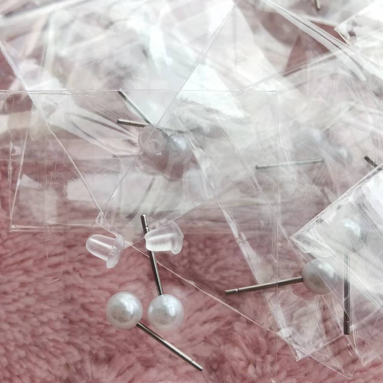 Ornament Temperament Steel Needle Simple White Earrings