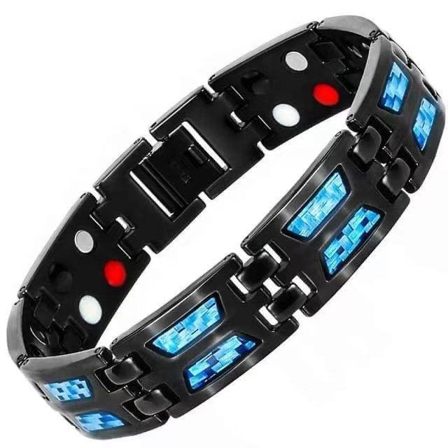 Men's Double Row Magnet Fashion Carbon Fiber Bracelets