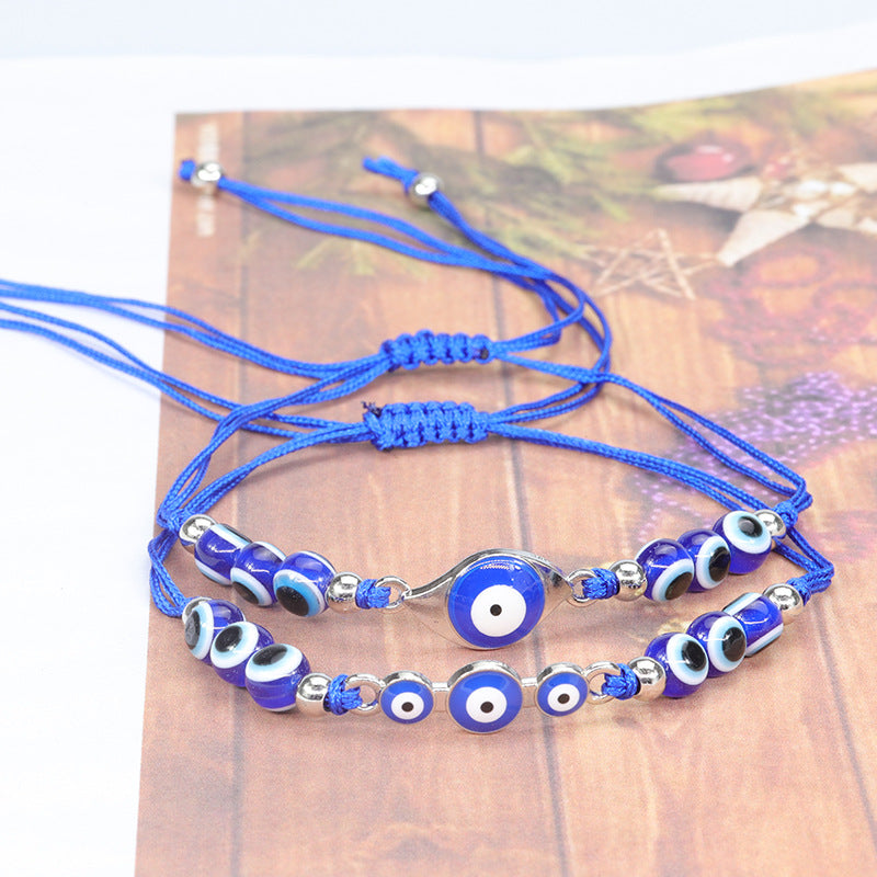 Devil's Eye Blue Fish Beaded Charm Bracelets