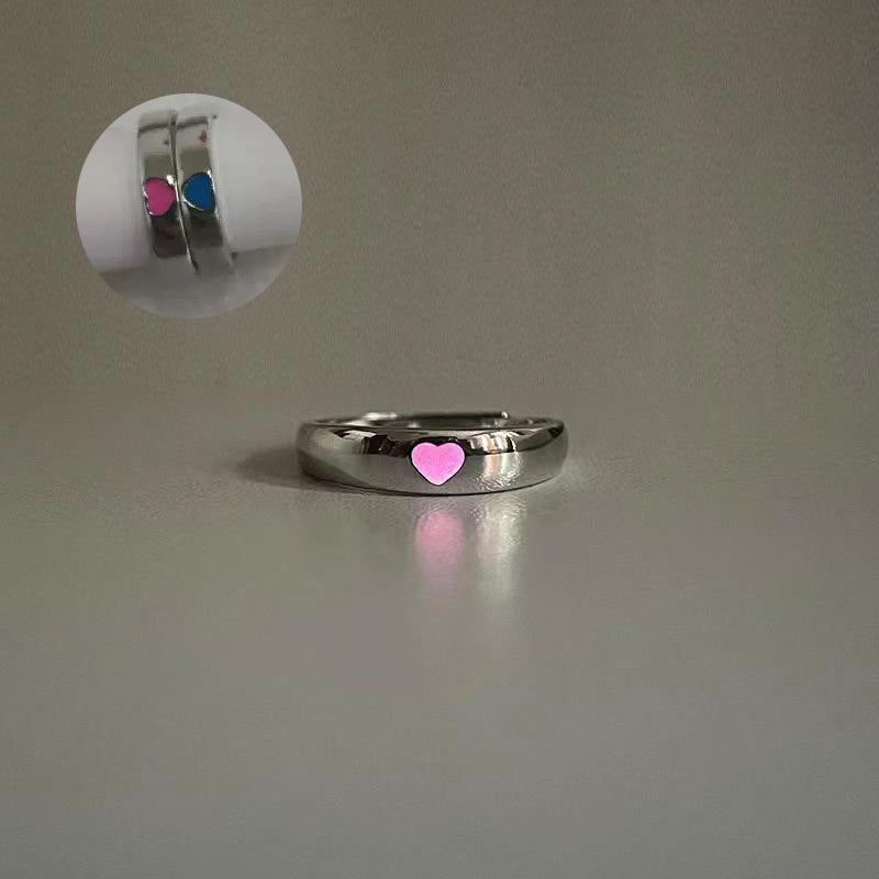Love Luminous Adjustable Mouth One Pair Of Rings