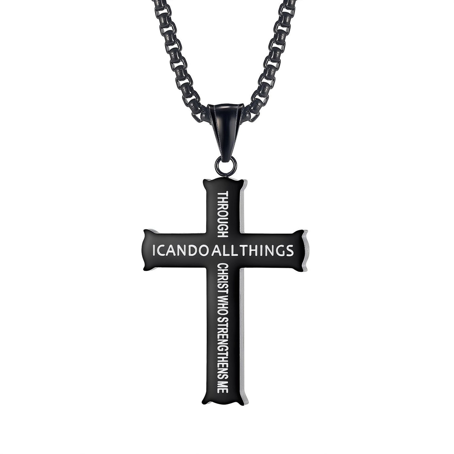 Men's Fashion Cross Personalized Scripture Ornament Letter Necklaces
