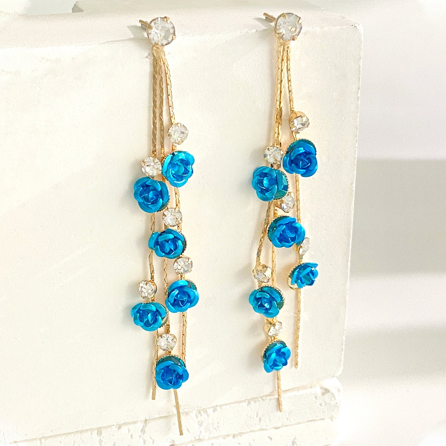 Luxury Flower Tassel Dangle High-grade Alloy Earrings