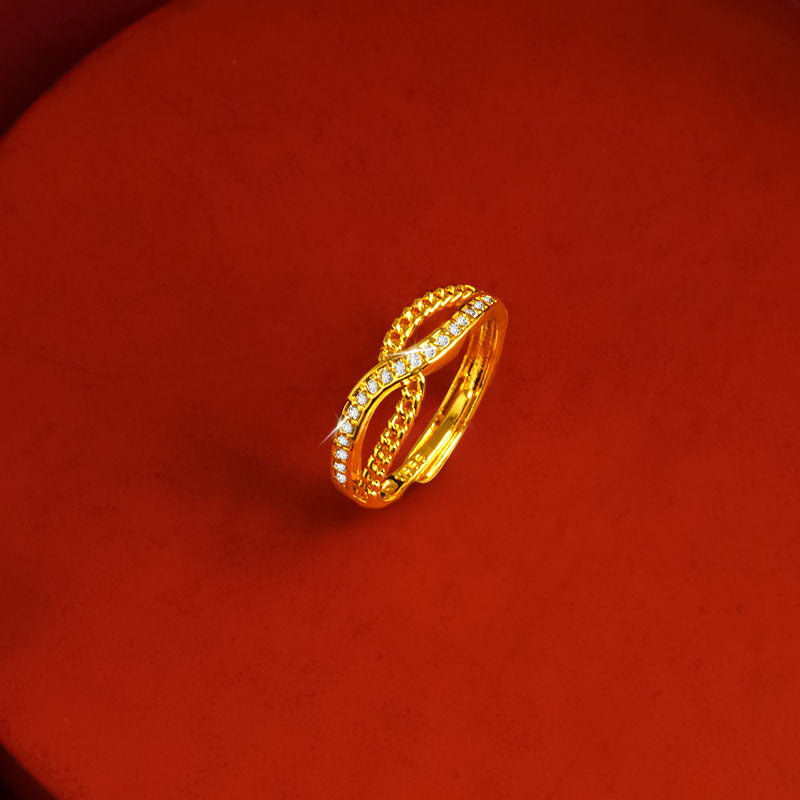 Women's Copper Alloy Exquisite Micro Rhinestone Adjustable Valentine's Day Rings