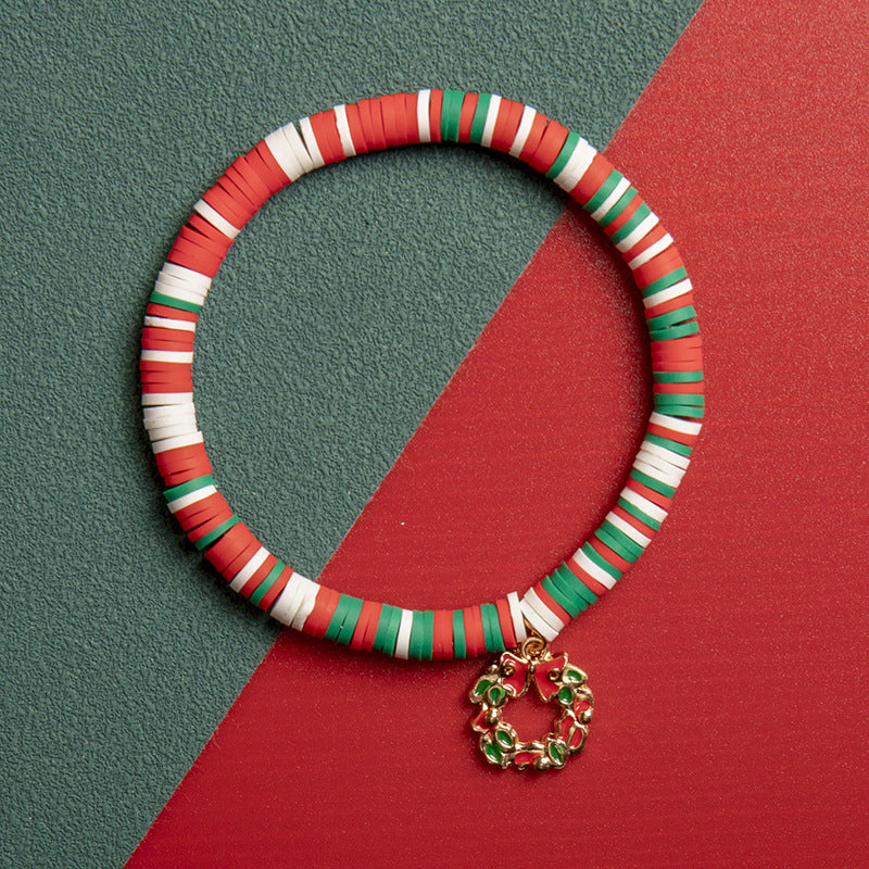 Christmas Elk Snowflake Element Handmade Colorful Bracelets