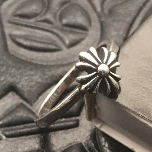 Sier Couple Thin Cross Five-pointed Star Rings