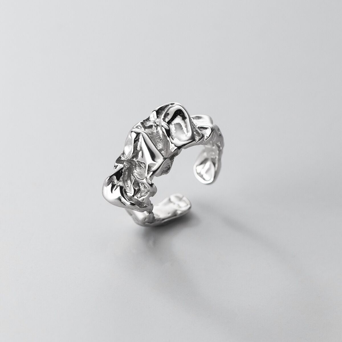 Geometric Irregular Pattern Personality Trendy Exaggerated Rings