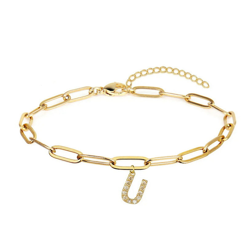 Personality Letter Elegant Fashion Diamond Alloy Bracelets