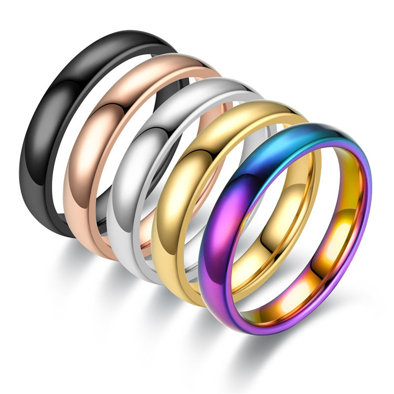 Men's Simple Glossy Titanium Steel Casual Versatile Rings