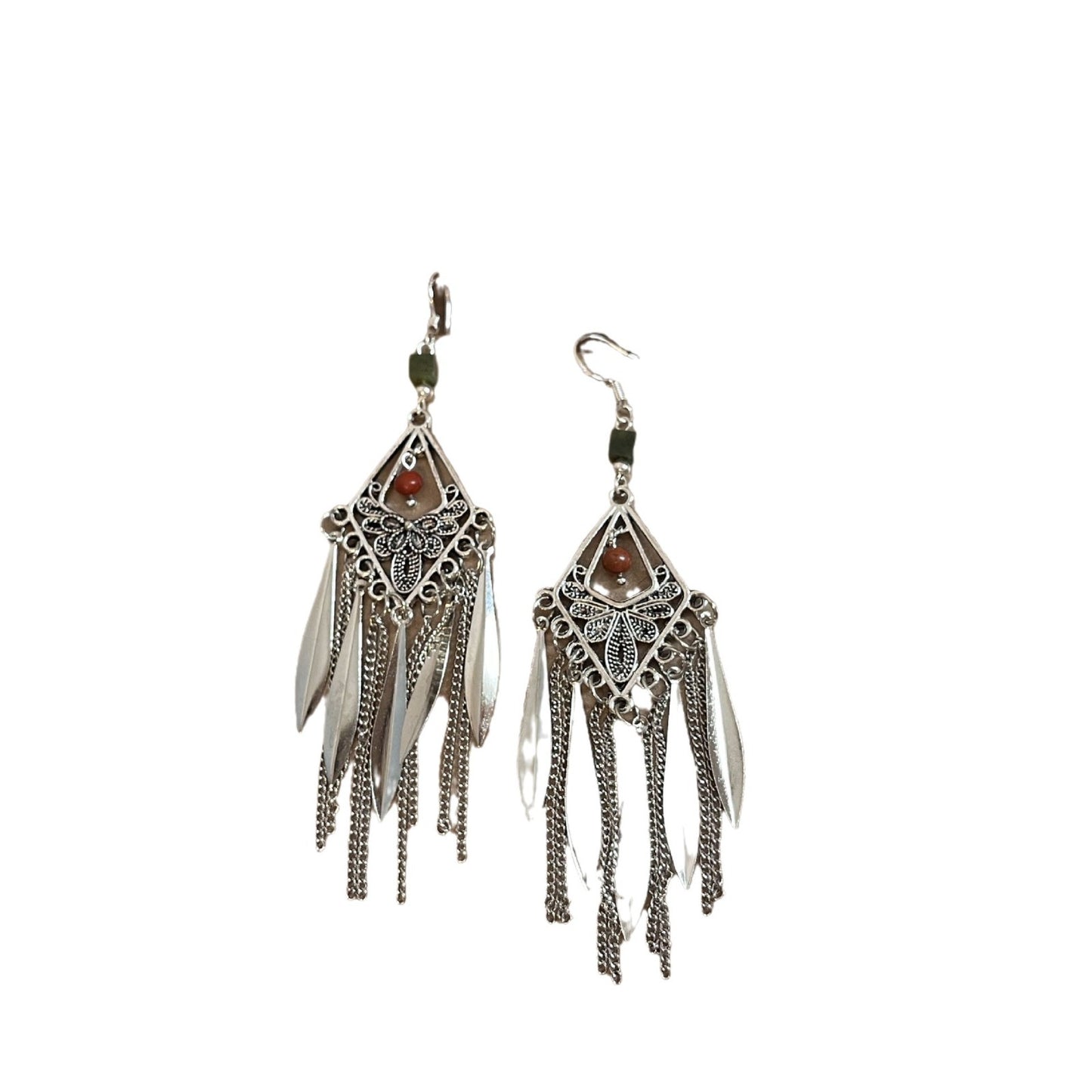 Women's Bohemian Style Long Feather Tassel Ethnic Earrings