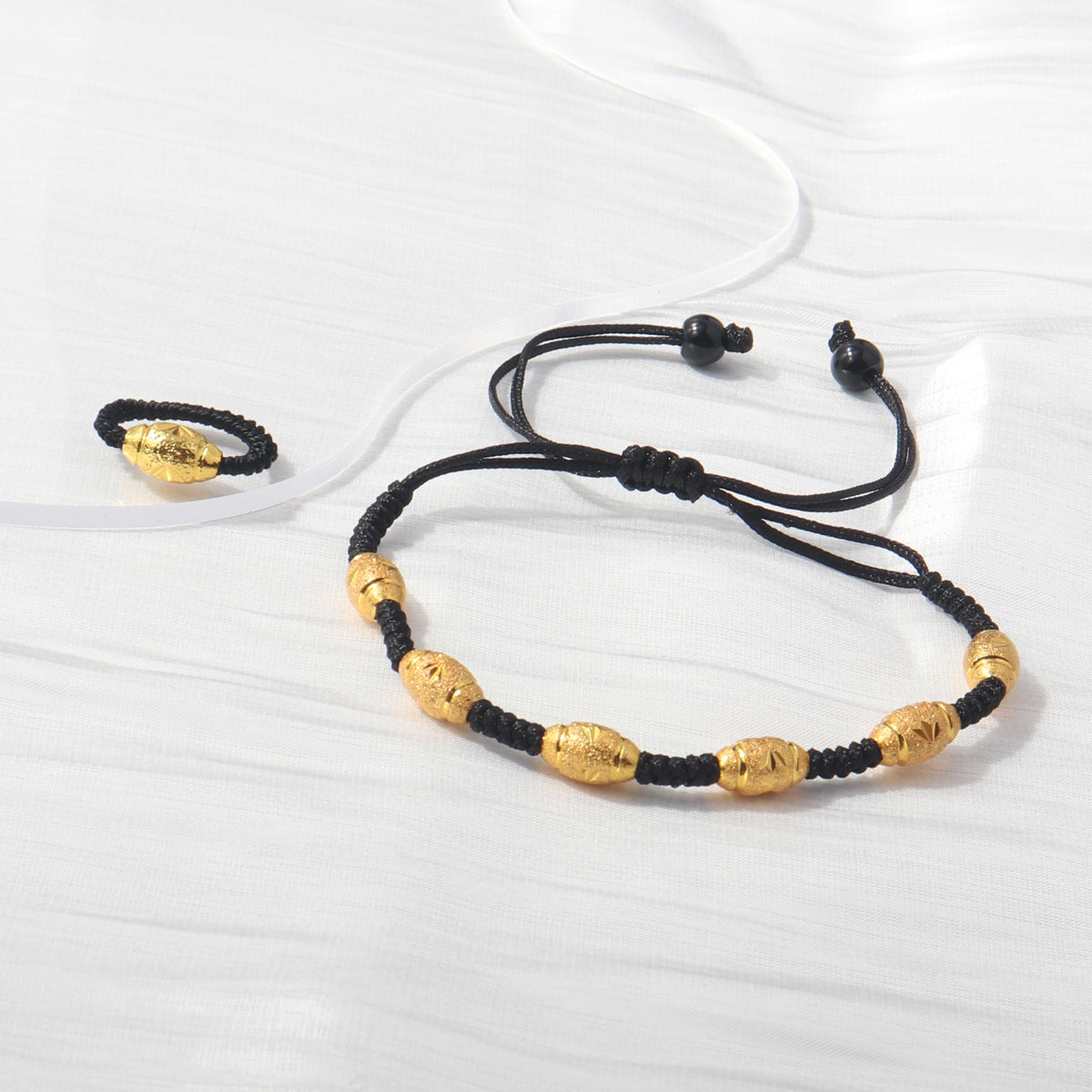 Flower Bead Woven Right Rain Couple Bracelets