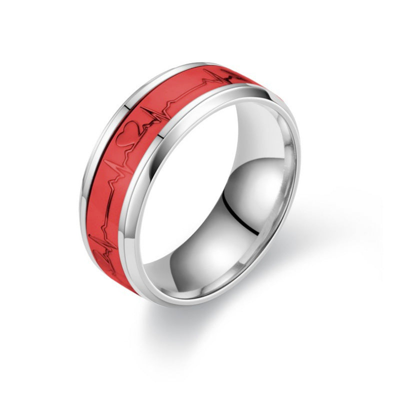 Personality Trendy Love Heart-shaped Titanium Steel Rings