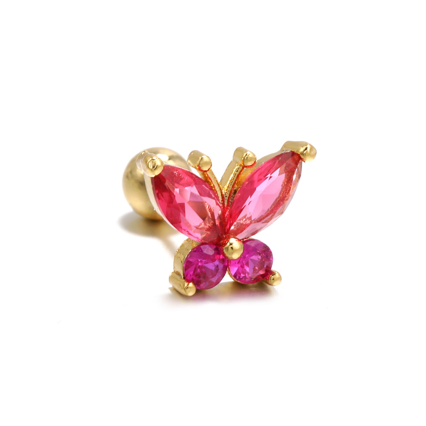 Flower Ear Bone Stainless Steel Thin Rings