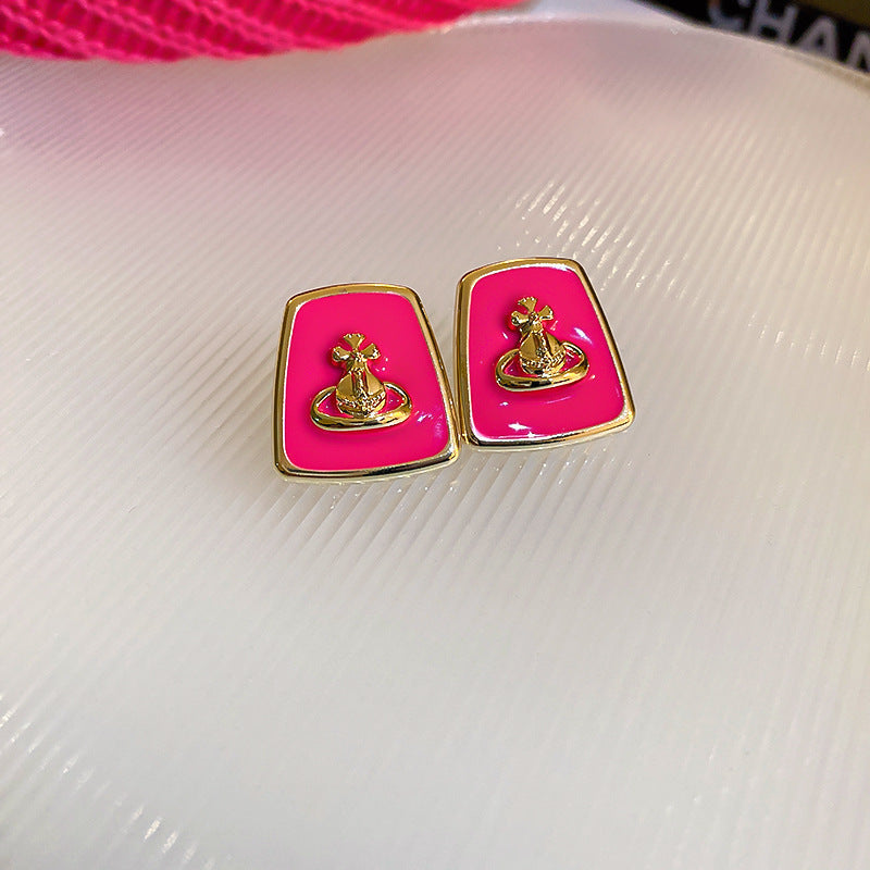 Needle Transparent Resin Geometric Simple High Earrings