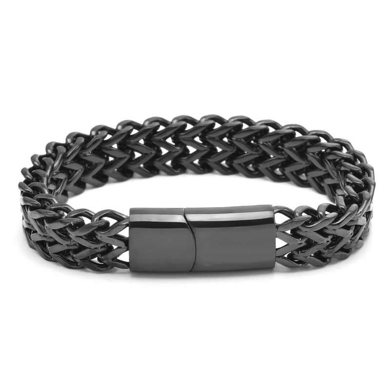 Men's Stainless Steel Positive Negative Hip Hop Bracelets