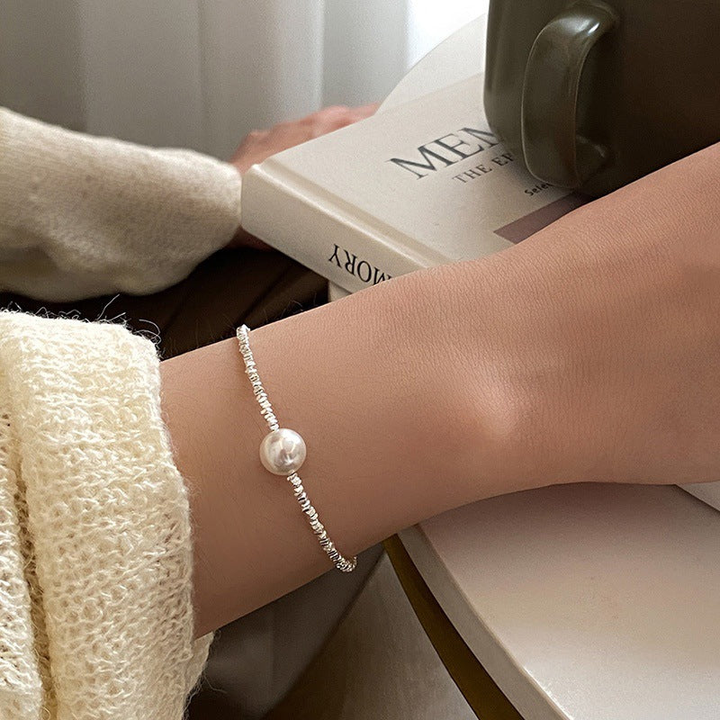 Sier Small Pieces Of Short Pearl Broken Light Necklaces