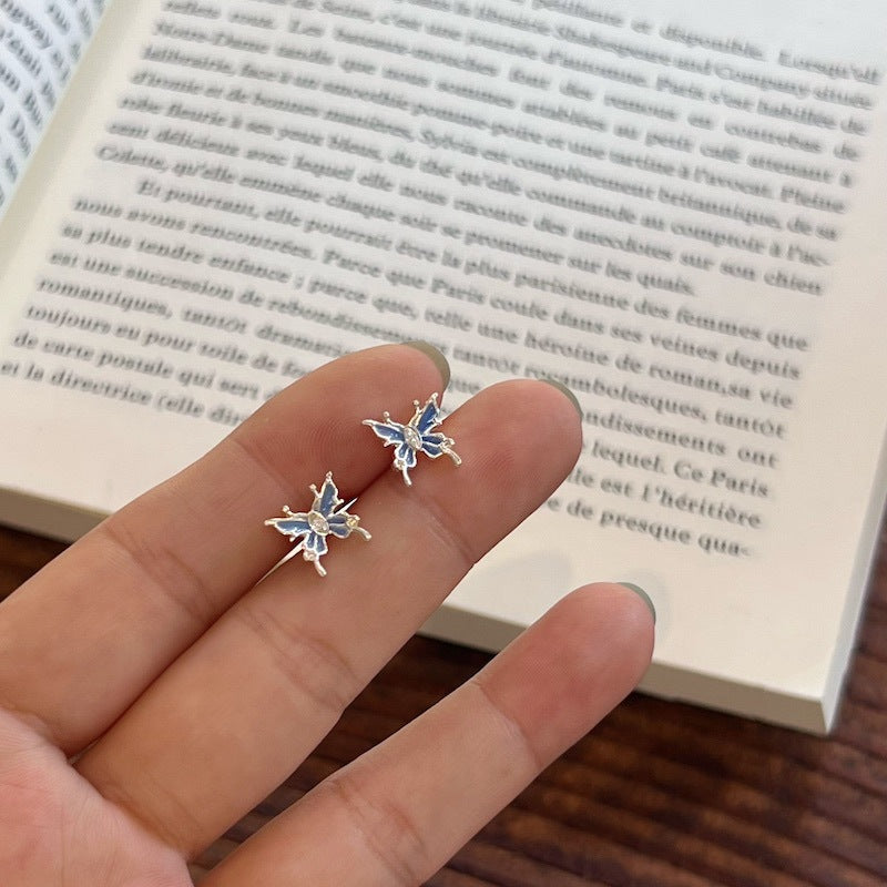 Niche Design Butterfly Graceful Personality Small Simple Earrings