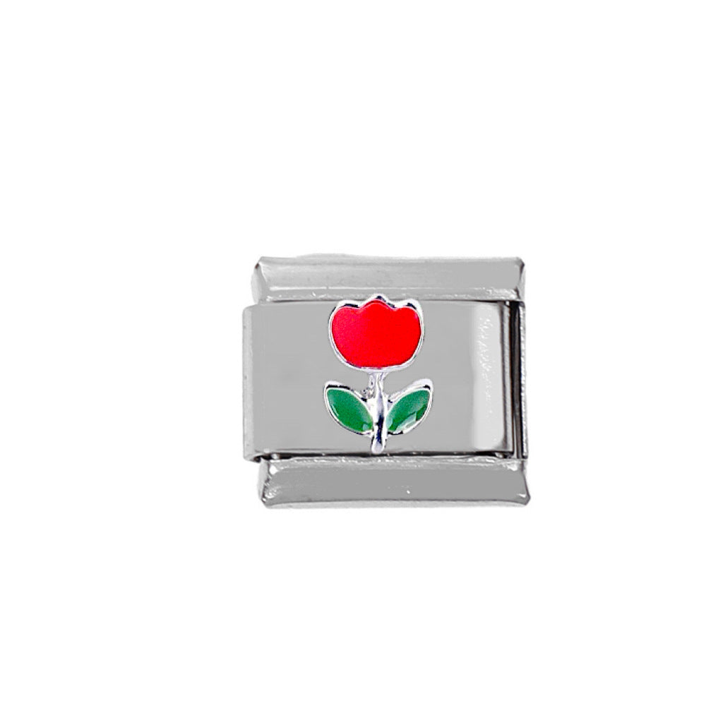 Flowers Module Stainless Steel Ornament Accessories Bracelets