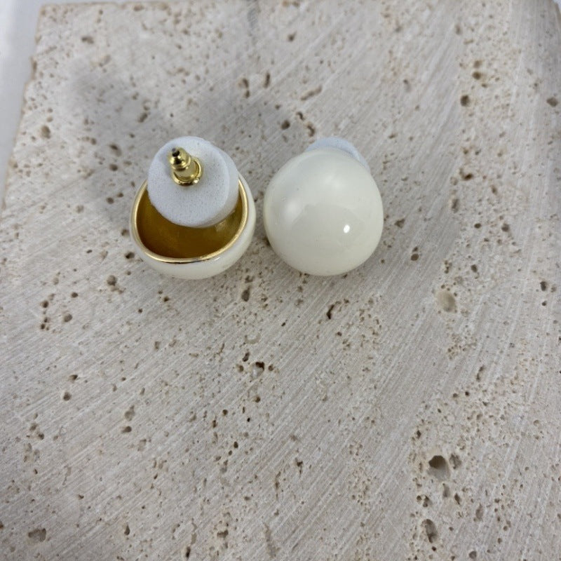 Women's Retro Enamel Drip Glazed Ball Light Earrings
