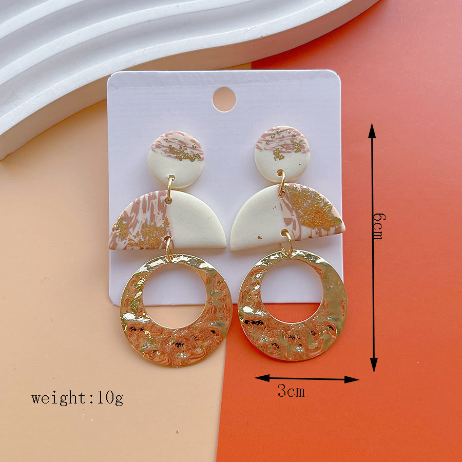 Style Handmade Polymer Clay Female Niche High-grade Earrings
