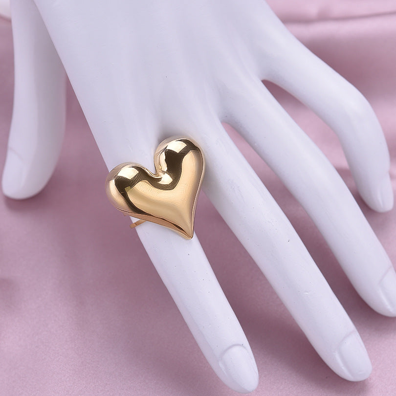 Stainless Steel Fashion Irregular Heart Vacuum Rings