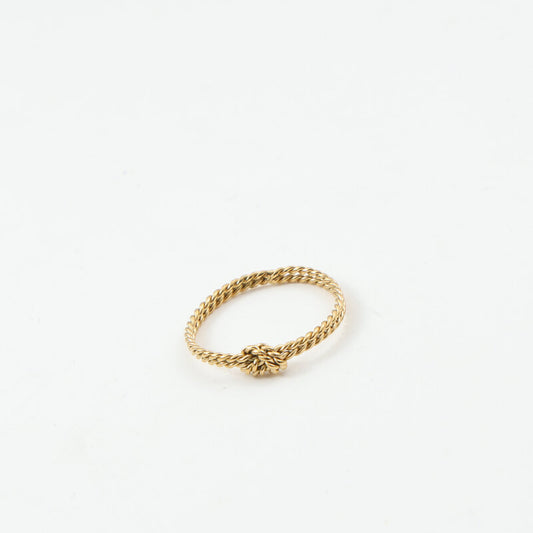 Twist Knotted Titanium Steel Plated Gold Bracelets