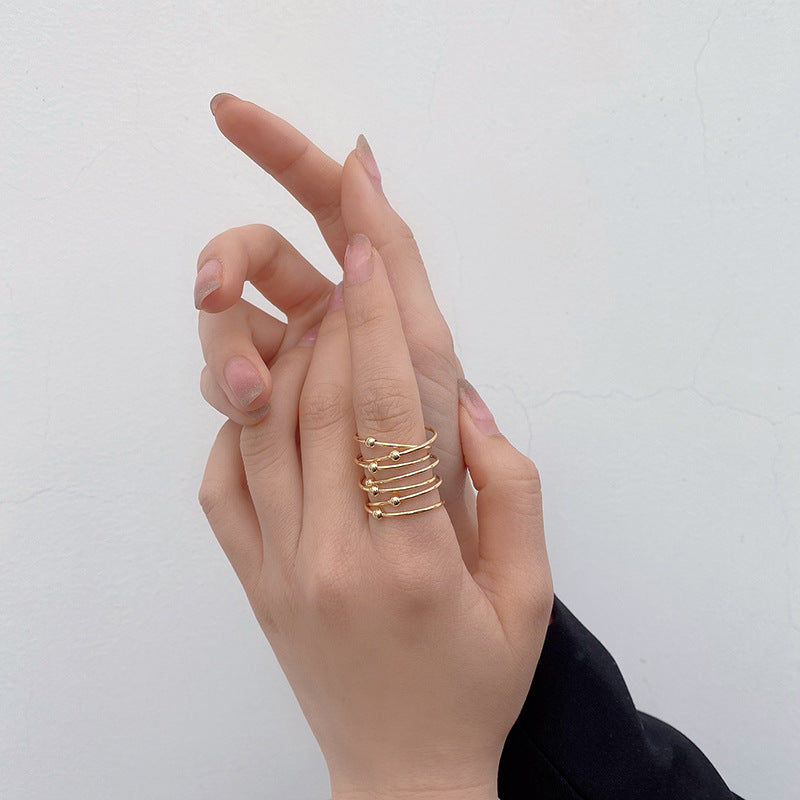 String Beads Female Fashion Personality Retro Rings