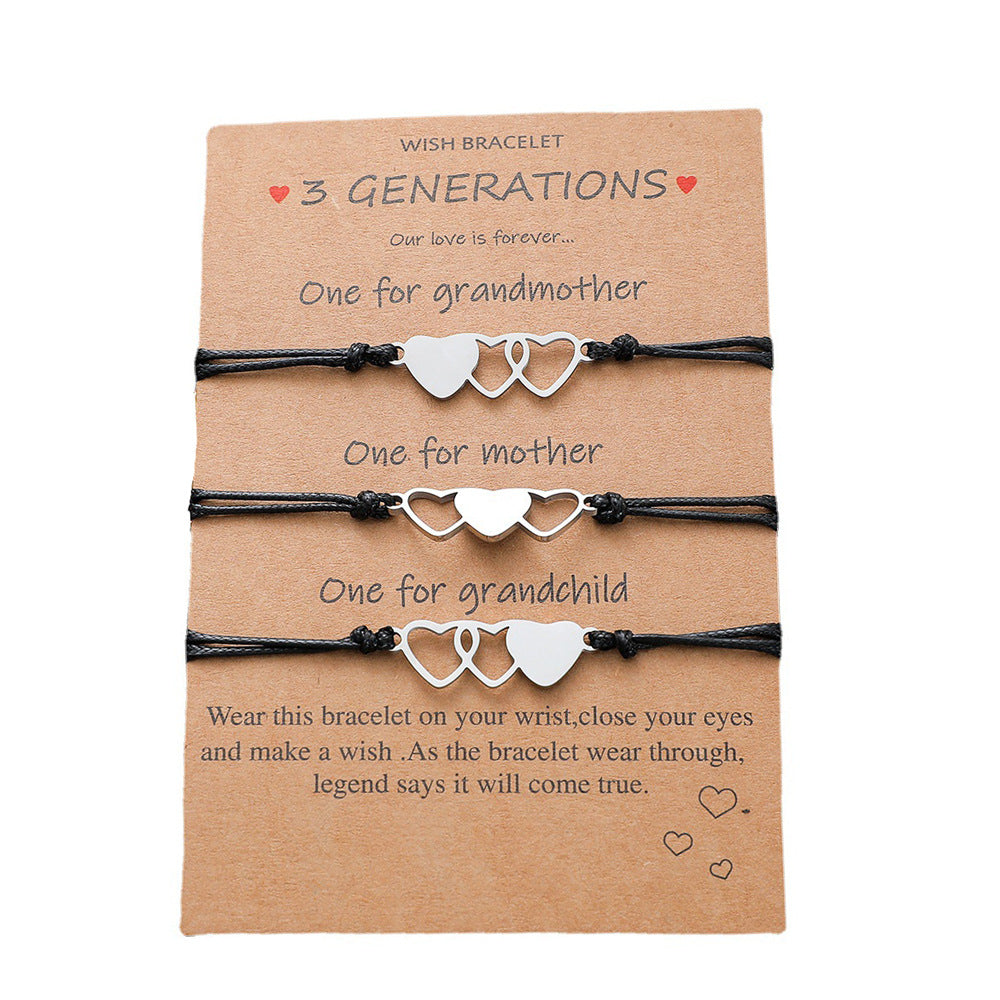 Card Personalized Fashion Love Stainless Steel Bracelets