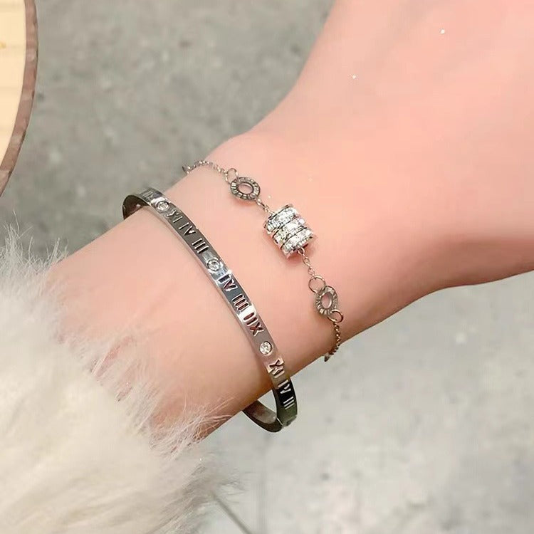 Roman Small Waist Fashionable Full Diamond Bracelets