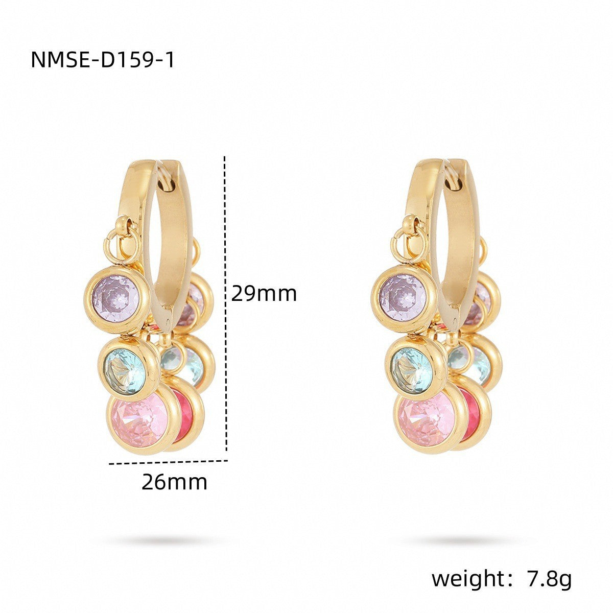 Stainless Steel Retro Shaped Rhinestone Zircon Light Luxury Rings