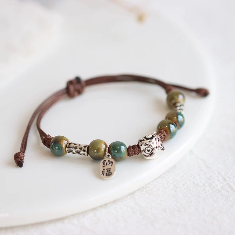 National Style Personalized Ceramic Chinese Couple Bracelets