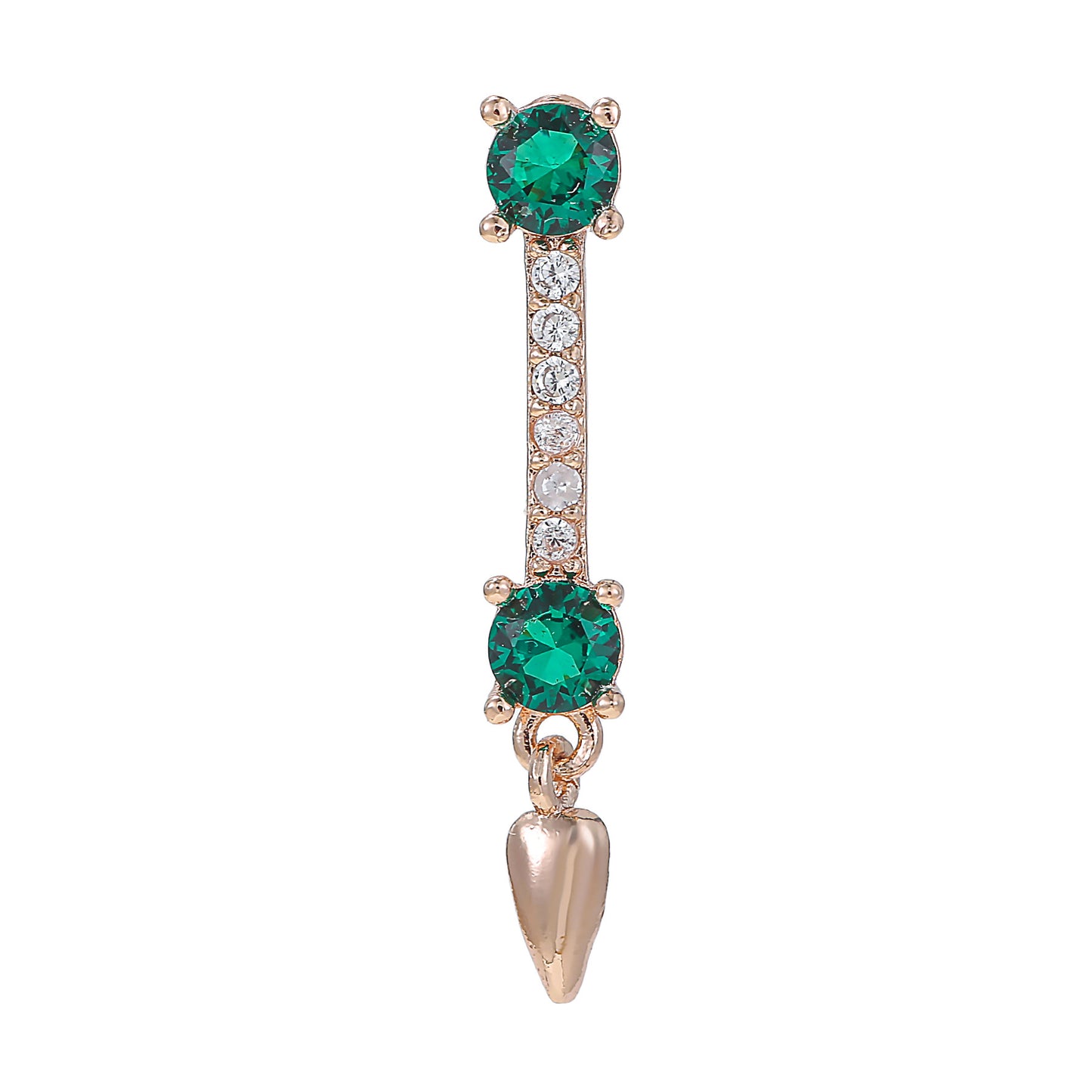Rod Piercing Micro Inlaid Zircon Double Earrings