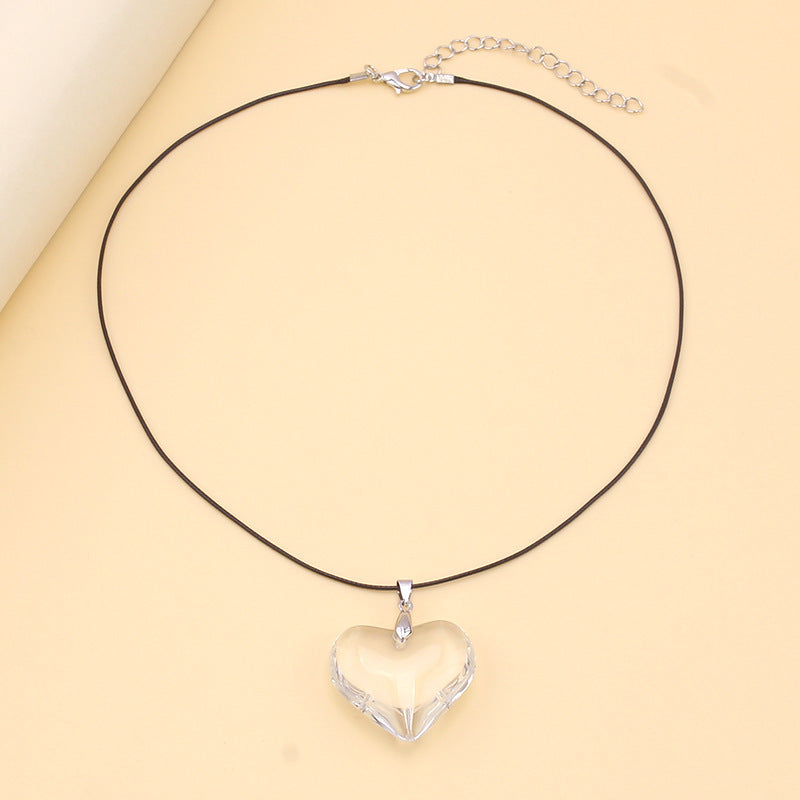 Women's Beads Chain Heart For Versatile Peach Necklaces