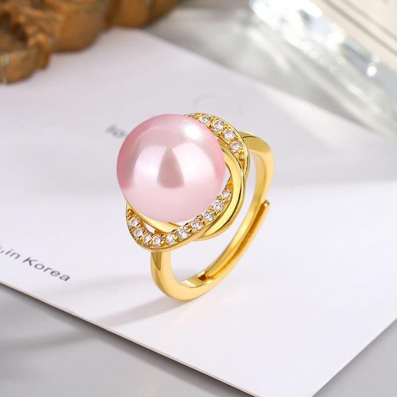 Women's Trendy Luxury Gold White Champagne Demon Purple Rings