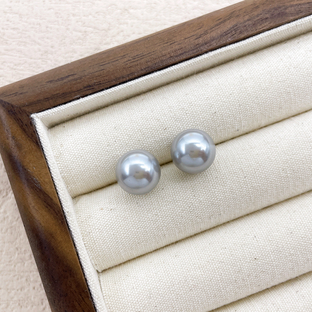Pearl Perfect Circle Sier Strong Light Earrings