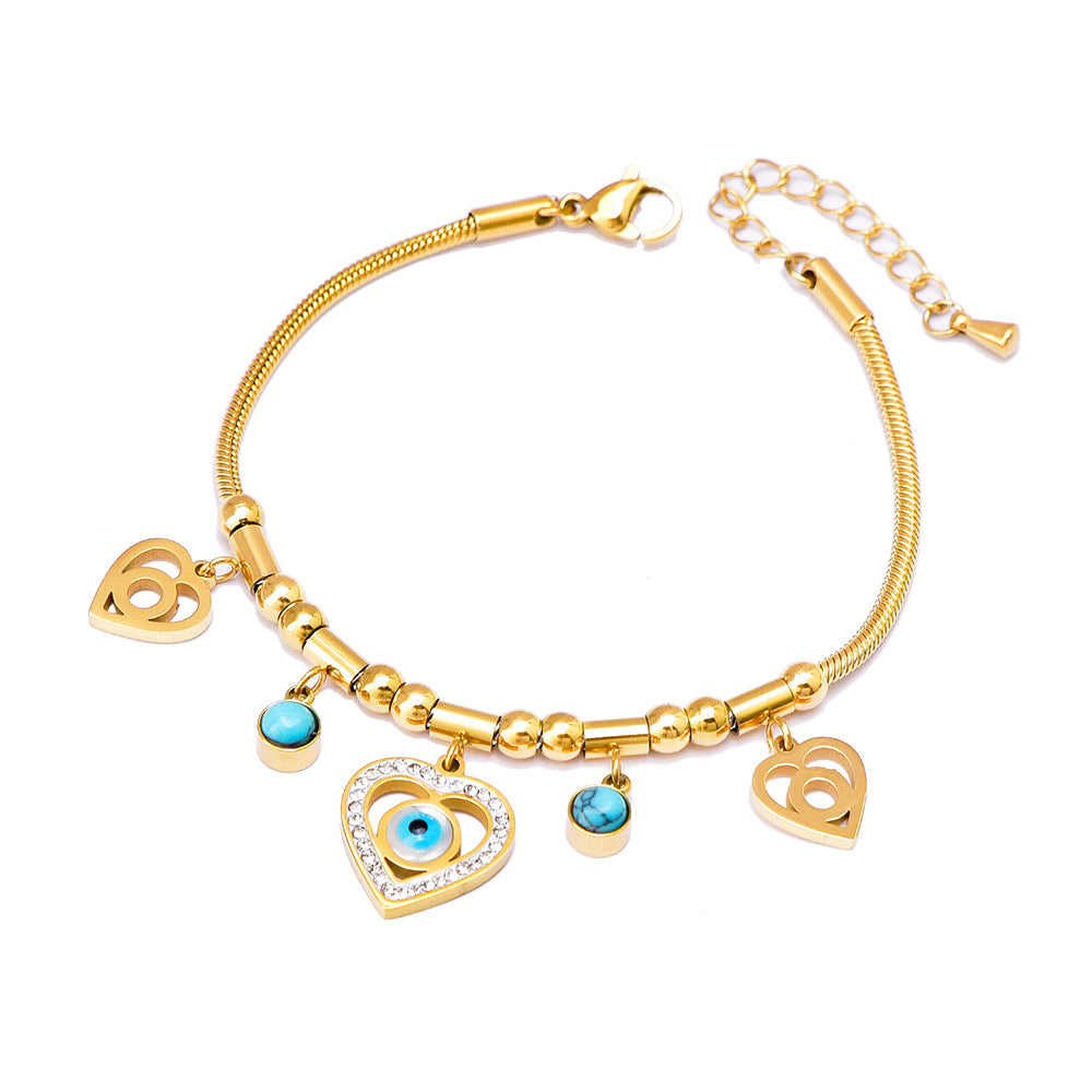 Geometric Heart Shape Shell Butterfly Five-pointed Star Titanium Bracelets
